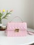 Quilted Push Lock Flap Square Bag