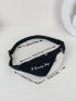 Two Tone Letter Graphic Waist Bag