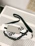 Letter Graphic Chain Decor Waist Bag