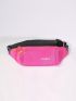 Letter Graphic Zip Front Fanny Pack