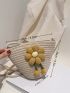 Flower Decor Straw Bag