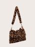 Leopard Pattern Fluffy Crossbody Bag