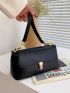 Chain Decor Push Lock Square Bag