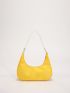 Minimalist Faux Pearl Decor Saddle Bag