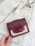 Colorblock Crocodile Embossed Small Wallet