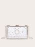 Mini Clear Rhinestone Decor Chain Box Bag