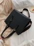 Crocodile Embossed Double Handle Square Bag