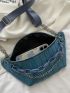 Mini Crocodile Embossed Chain Decor Waist Bag