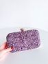 Rhinestone Decor Box Bag