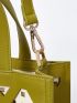 PREMIUM TWO TONE HOLLOW OUT SQUARE BAG