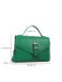 Crocodile Embossed Buckle Decor Flap Square Bag