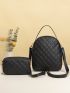 Mini 2pcs Quilted Metal Decor Backpack Set