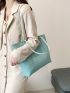 Crocodile Embossed Shoulder Tote Bag With Coin Purse