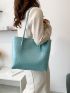 Crocodile Embossed Shoulder Tote Bag With Coin Purse