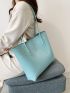 Crocodile Embossed Shoulder Tote Bag With Coin Purse