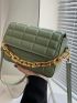 Solid Quilted Chain Square Bag