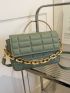 Solid Quilted Chain Square Bag