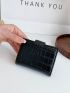 Crocodile Embossed Snap Button Detail Card Holder