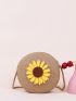 Mini Sunflower Decor Straw Bag