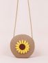 Mini Sunflower Decor Straw Bag