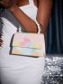 Mini Tie Dye Faux Pearl Decor Flap Square Bag