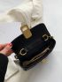 Mini Stitch Detail Flap Chain Square Bag