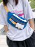 Release Buckle Detail Colorblock Waist Bag