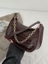 Crocodile Embossed Baguette Bag