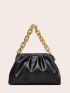 Minimalist Ruched Bag With Chain Handle