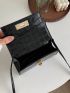 Mini Crocodile Embossed Twist Lock Flap Square Bag