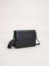 Crocodile Embossed Flap Square Bag