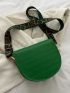 Mini Crocodile Embossed Flap Saddle Bag