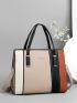 Colorblock Striped Tote Bag