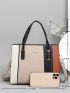 Colorblock Striped Tote Bag