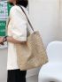 O-ring Decor Large Capacity Straw Bag