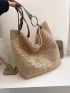 O-ring Decor Large Capacity Straw Bag