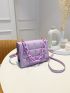 Mini Minimalist Embossed Chain Decor Crossbody Bag