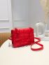 Mini Minimalist Embossed Chain Decor Crossbody Bag