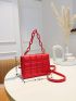 Mini Minimalist Embossed Chain Decor Crossbody Bag