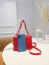 Mini Minimalist Embossed Chain Decor Crossbody Bag