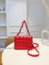 Mini Minimalist Embossed Chain Decor Crossbody Bag