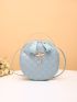 Mini Swan Decor Quilted Circle Bag