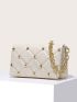 Studded Decor Chain Square Bag