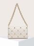 Studded Decor Chain Square Bag