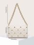 Studded Decor Chain Square Bag