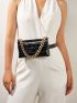 Textured Chain Decor Belt Bag