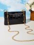 Textured Chain Decor Belt Bag