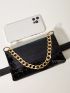 Textured Chain Decor Belt Bag