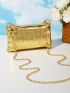 Textured Chain Decor Belt Bag