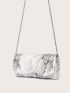 Mini Marble Pattern Flap Chain Square Bag